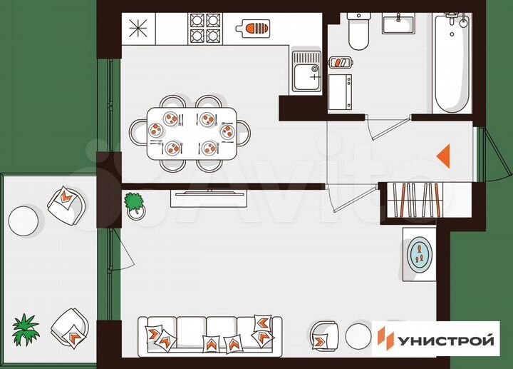 1-к. квартира, 34,5 м², 4/5 эт.