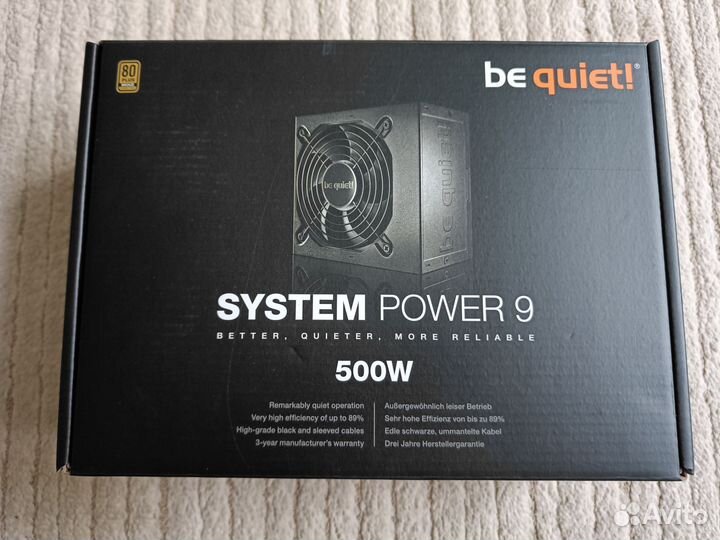 Бп be quiet system power 9 500W Bronze 80+