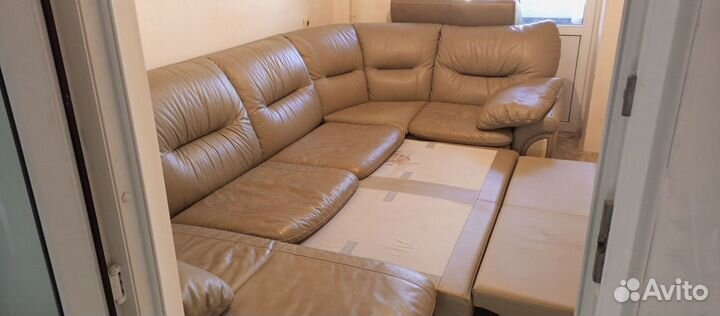 Угловой кожаный диван из натуральной кожи