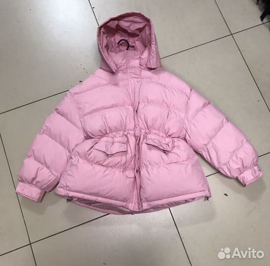 Пуховик розовый женский
