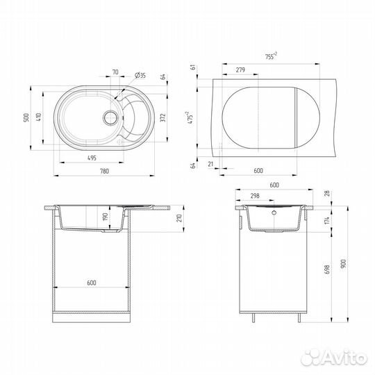 Кухонная мойка Ulgran U-610-331, белый