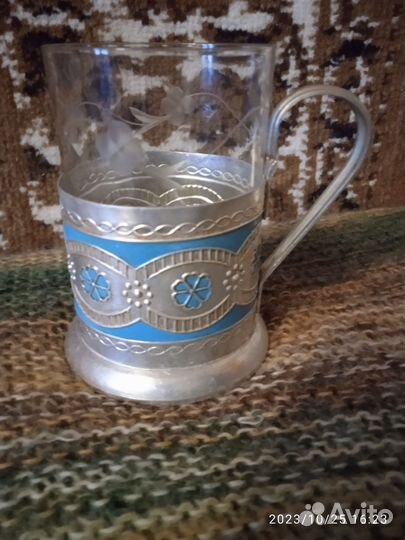 Подстаканник СССР со стаканом