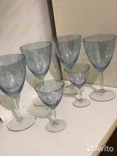 Фужеры и рюмки из голубого стекла, СССР