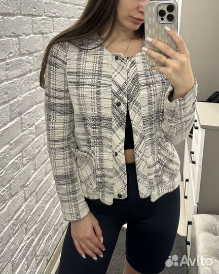 Твидовый пиджак mango