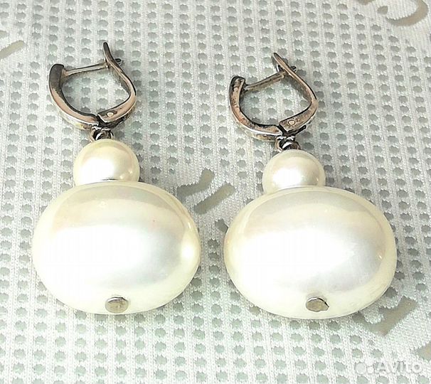 Серьги с жемчугом серебро С580