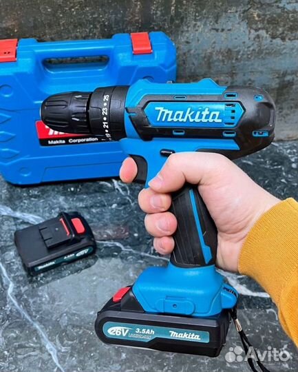 Аккумуляторная дрель шуруповерт makita 26V