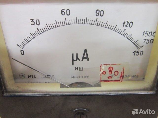 Микроамперметр М93 0-150мкА нш Кл.т 1,5 120х105х6