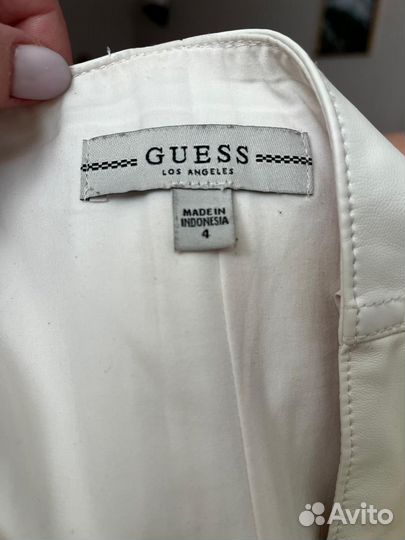 Кожаная юбка guess