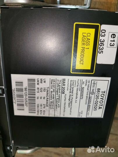 Магнитолла Toyota Auris Е150