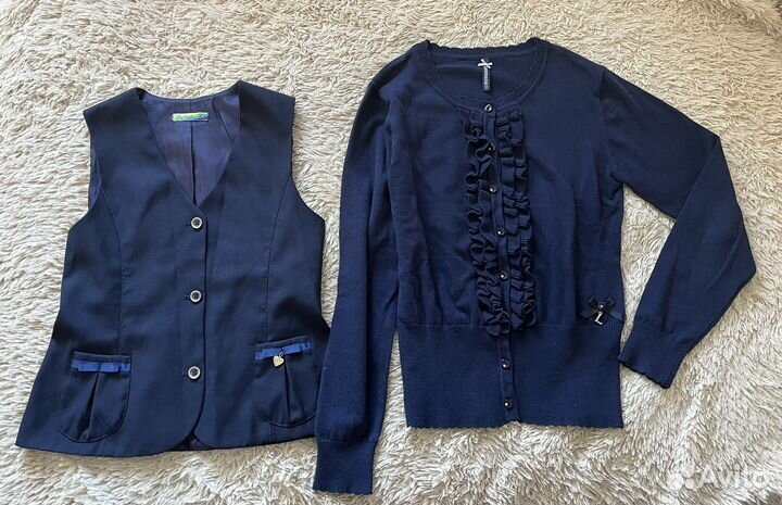 Школьная форма, жилет, блузки школьные, брюки