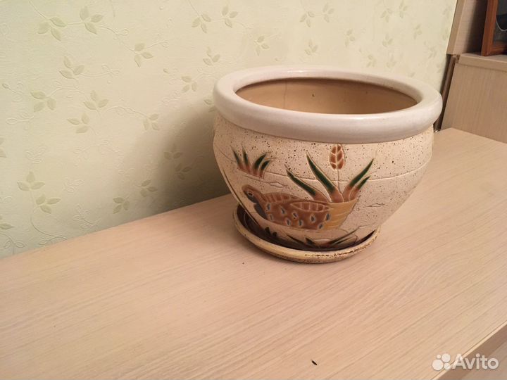 Горшок цветочный, керамический