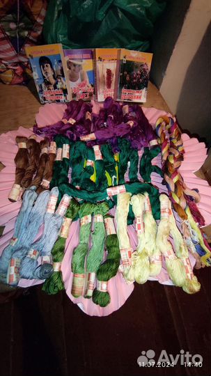 Нитки мулине пакетом СССР, ирис для вязания