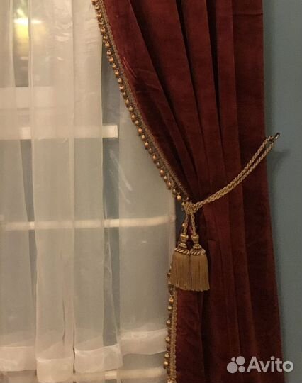Шторы бархатные с прихватами