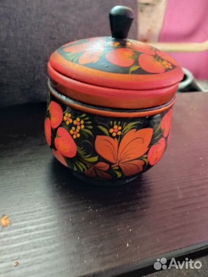 Сахарница деревянная хохлома