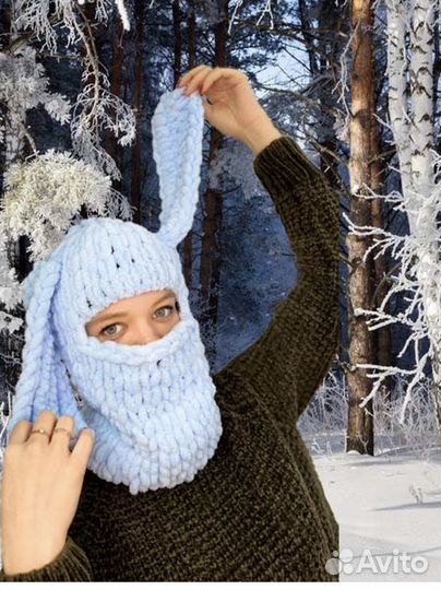 Шапка балаклава вязаная