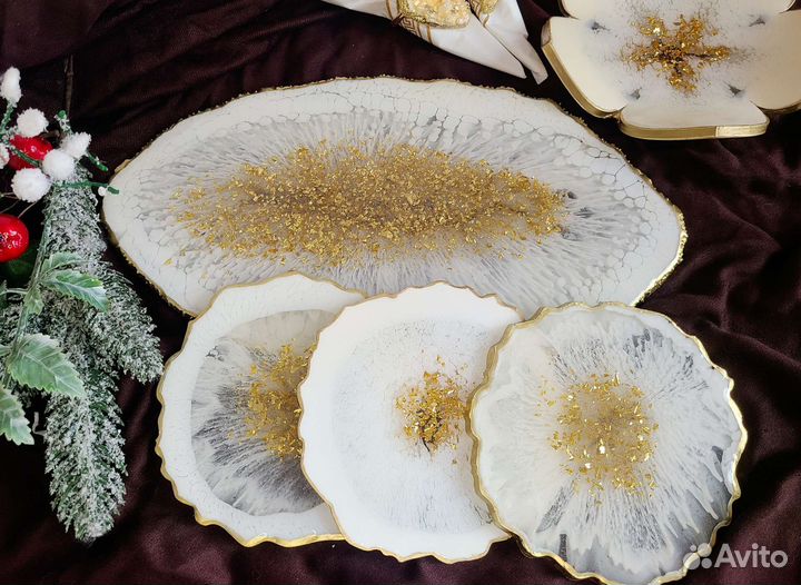 Сервировочный набор из эпоксидной смолы