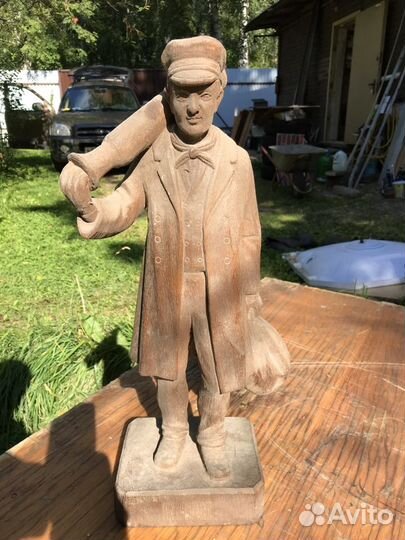 Винтажная Статуэтка английского шахтера из дерева