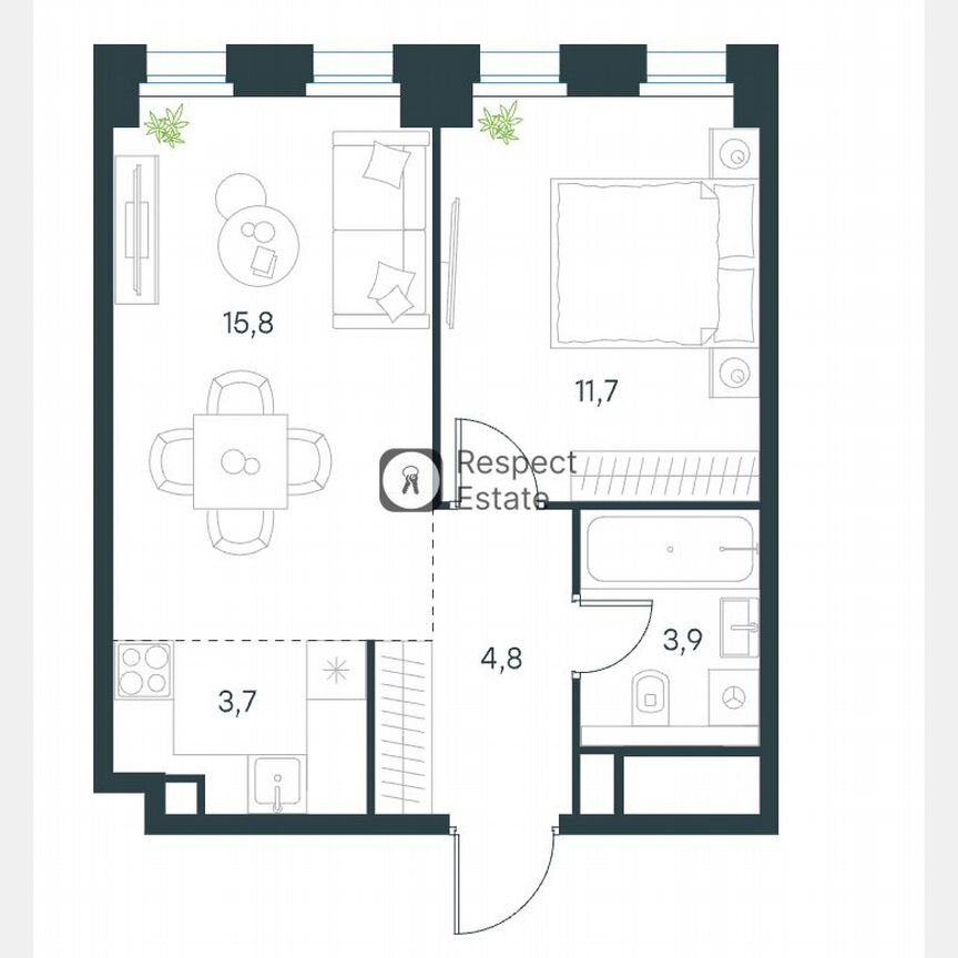 2-к. квартира, 41 м², 17/31 эт.
