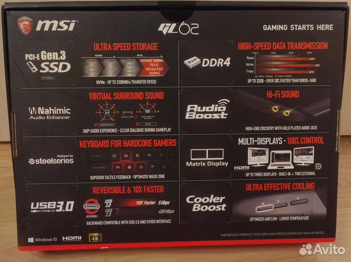 Ноутбук MSI GL62 + SSD Samsung V- nano SSD 970