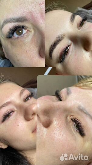 Наращивание ресниц и оформления бровей