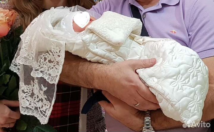 Нарядный белый конверт на выписку Choupette