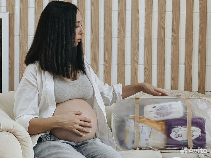 Прозрачная сумка в роддом +43 предмета. Super Mama