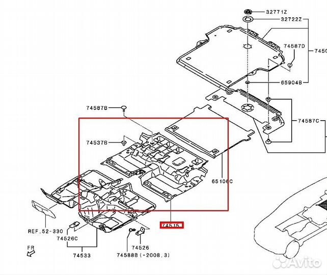Ковер пола задний Mitsubishi Pajero Sport