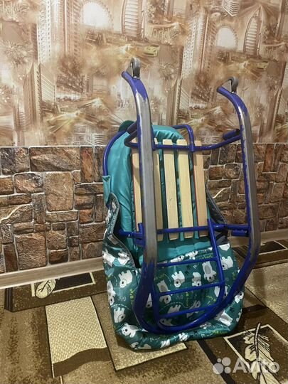 Санки с двумя колесиками