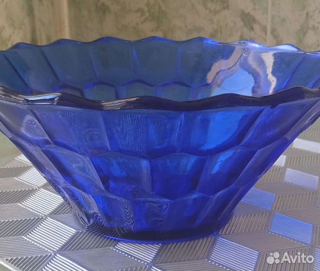 Салатник, синее стекло, СССР