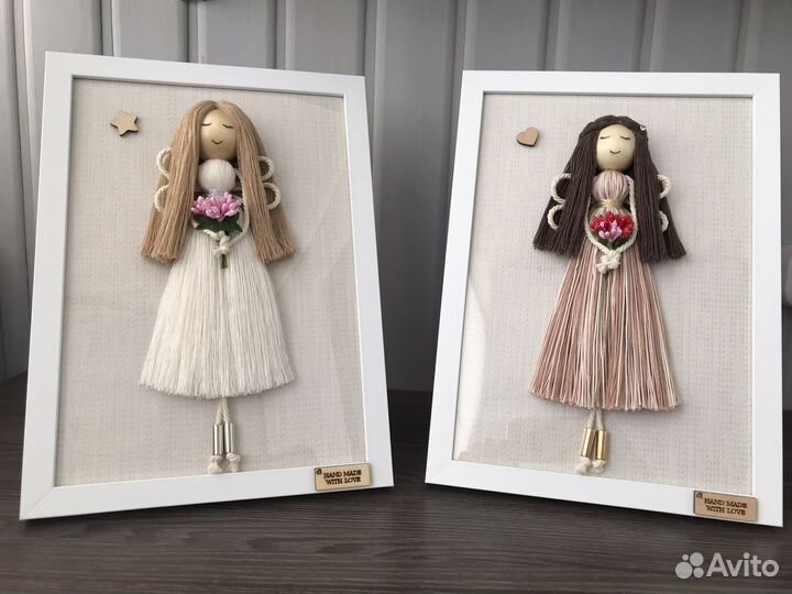 Кукла из нитей макраме