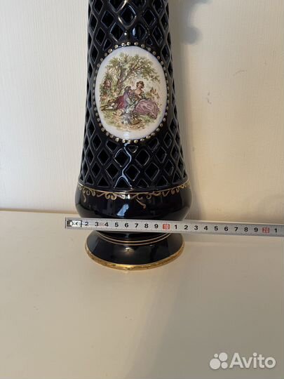 Ваза 43 см,кобальт,прорезной фарфор,ссср,Фрагонар