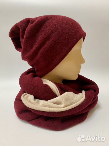 Комплект шапка и снуд женский