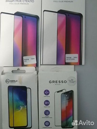 Защитные стекла, чехлы