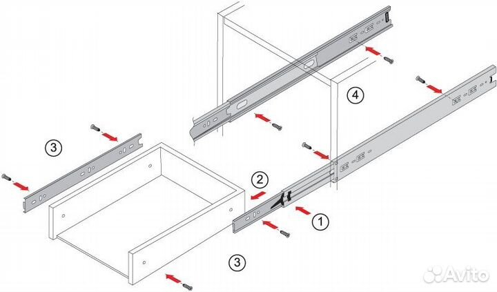 Направляющие шариковые 450 мм H-35 DB3501 Zn/450