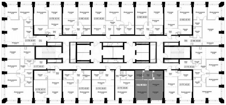 1-к. квартира, 43,8 м², 15/55 эт.