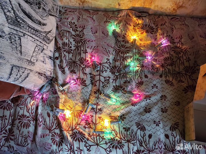 Елочная гирлянда фонарики, 2 шт - СССР