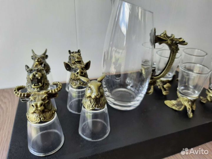 Стопки перевёртыши 12 шт и кувшин. Новые