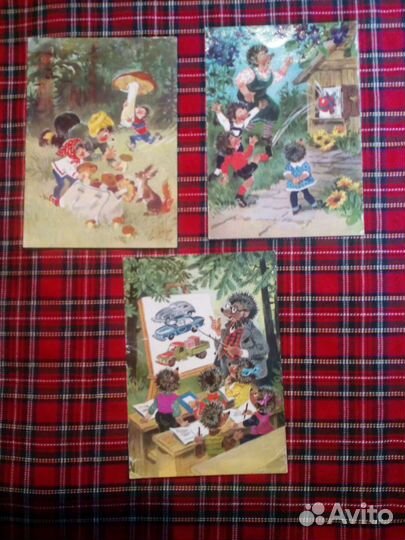 Открытки ёжики. ГДР