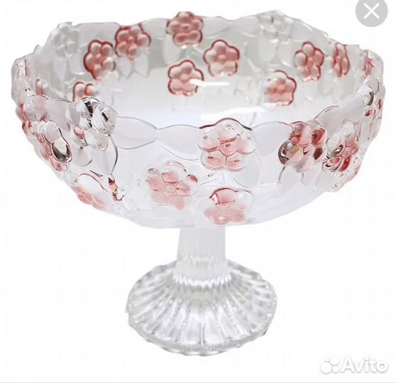 Конфетница/блюдо цветное стекло на ножке