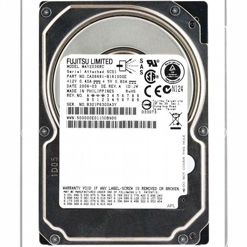 [MAY2036RC] Жесткий Диск Fujitsu 36gb Sas 2,5" Hdd May2036rc