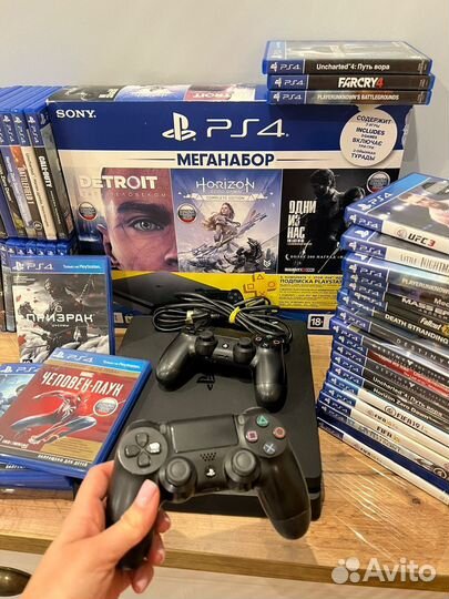 Ps4 slim 1тб +400 игр