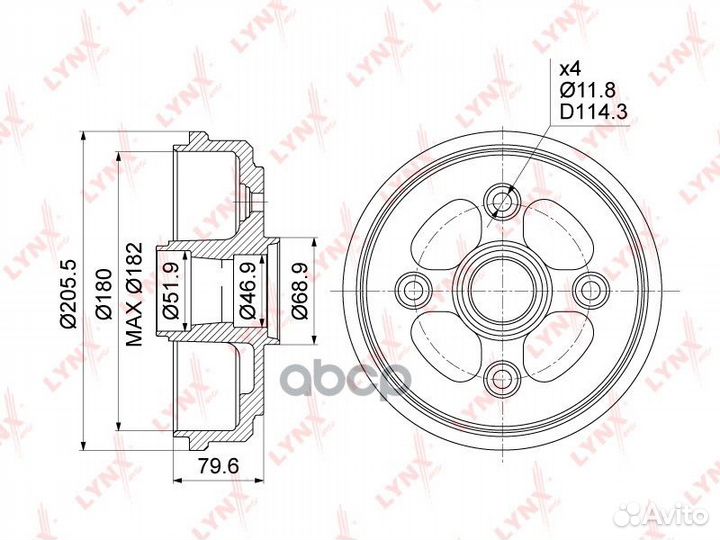 BM-1017 Барабан тормозной lynxauto BM-1017 lynx
