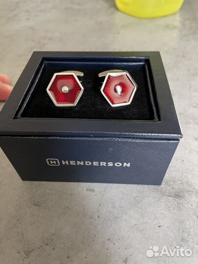 Запонки Henderson бордовые однотонные