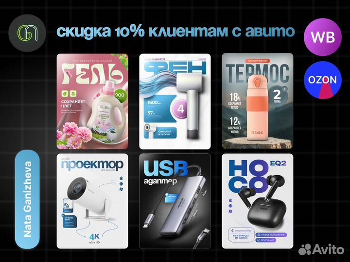 Дизайн карточек товара для wildberries и ozon