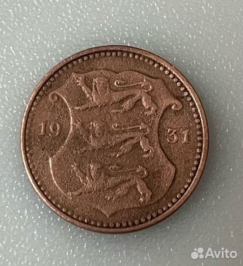Монета 10 сентов (senti) 1931 года, Эстония