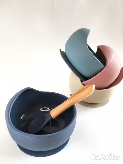 Силиконовая тарелка на присоске/ посуда для детей