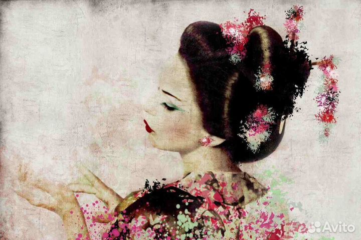 Итальянская картина Japanese Pink. Фактурная штука