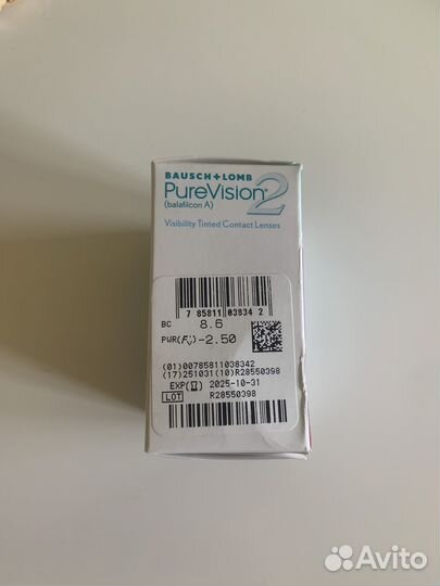 Линзы PureVision -2,5