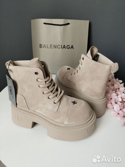 Ботинки полуботинки берцы Balenciaga натуральные