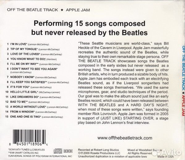 CD Apple Jam: Off The Beatle Track